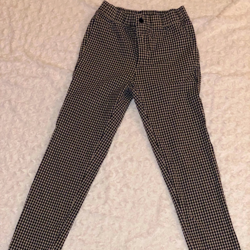 Plaid Mid Rise Trousers